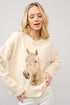EMBROID SPARKLE HORSE SWEATER